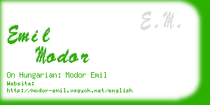 emil modor business card